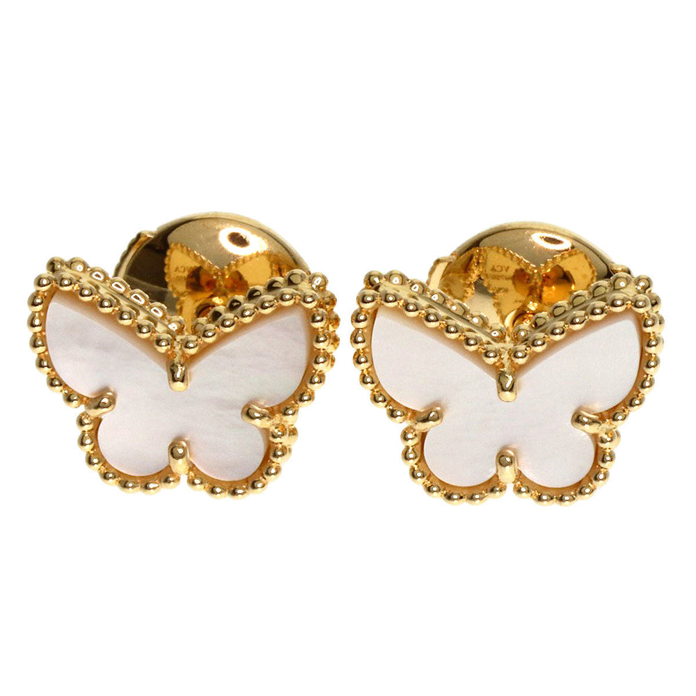 Van Cleef & Arpels Pierce 18K Yellow Gold gold Sweet Alhambra Papillon Women Used Authentic