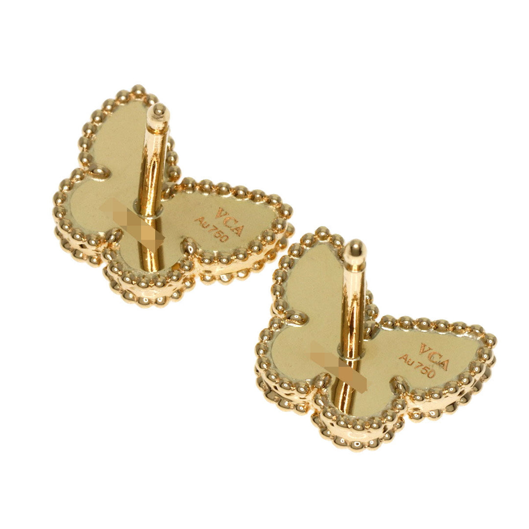 Van Cleef & Arpels Pierce 18K Yellow Gold gold Sweet Alhambra Papillon Women Used Authentic