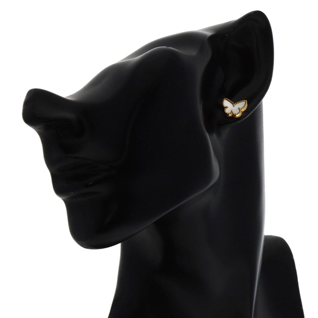 Van Cleef & Arpels Pierce 18K Yellow Gold gold Sweet Alhambra Papillon Women Used Authentic
