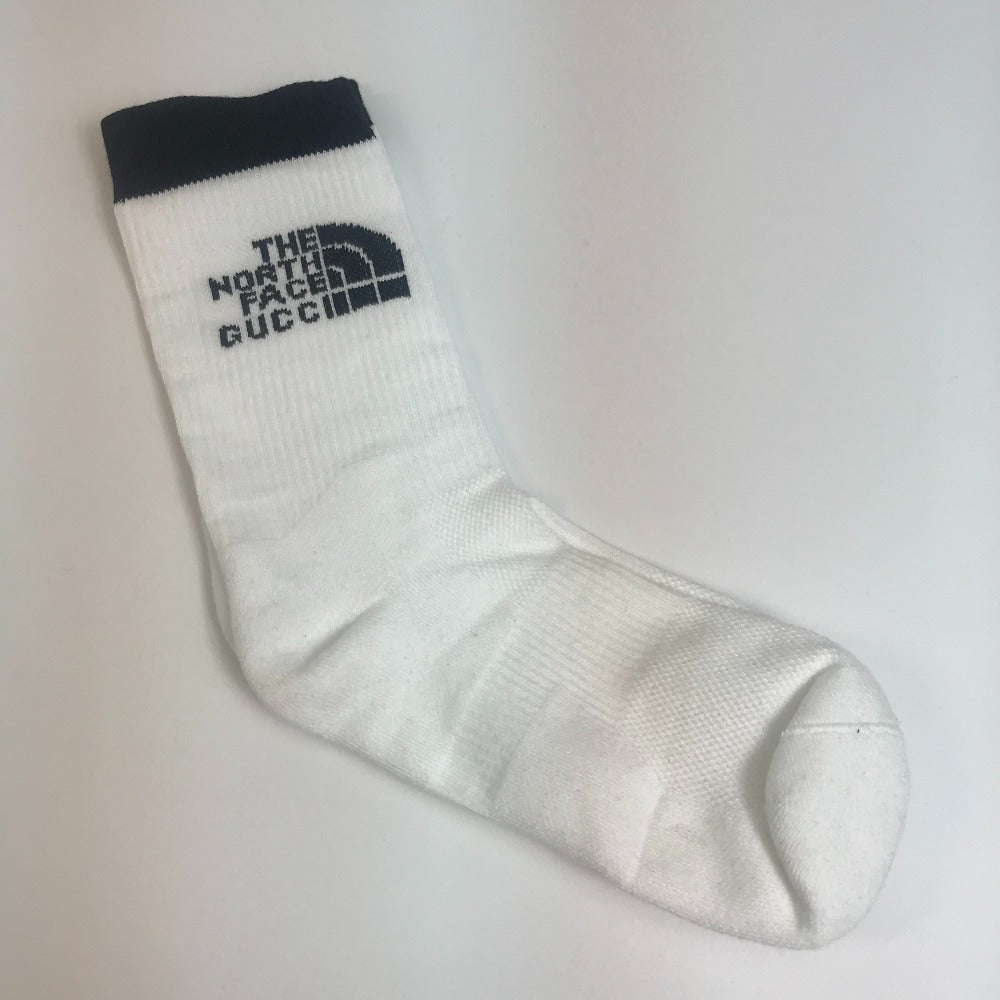 GUCCI socks 4G492 cotton white the north face north face collaboration mens M Used Authentic