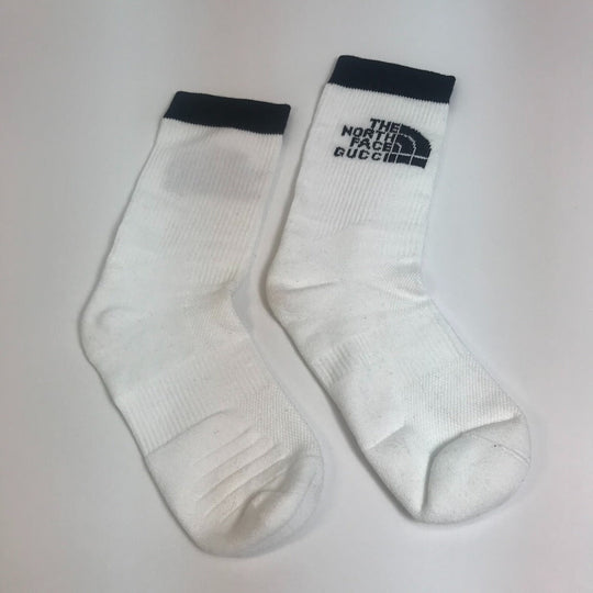GUCCI socks 4G492 cotton white the north face north face collaboration mens M Used Authentic