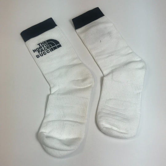 GUCCI socks 4G492 cotton white the north face north face collaboration mens M Used Authentic