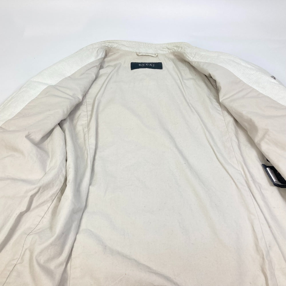 GUCCI Jacket leather white apparel punching mens 50 Used Authentic