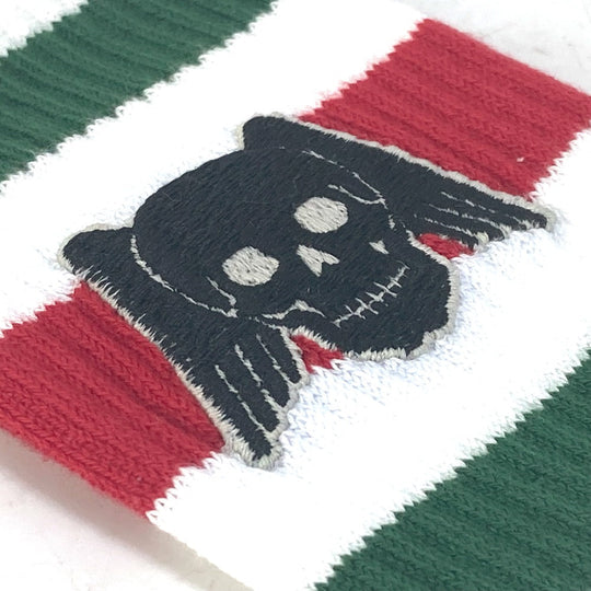GUCCI socks 553123 cotton white Pair set wing skull mens M Used Authentic
