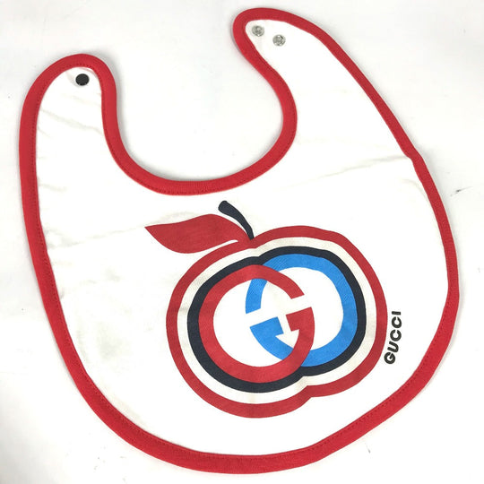 GUCCI Other fashion goods 666440 cotton white baby baby baby GG Apple Bib Bib Kids Used Authentic