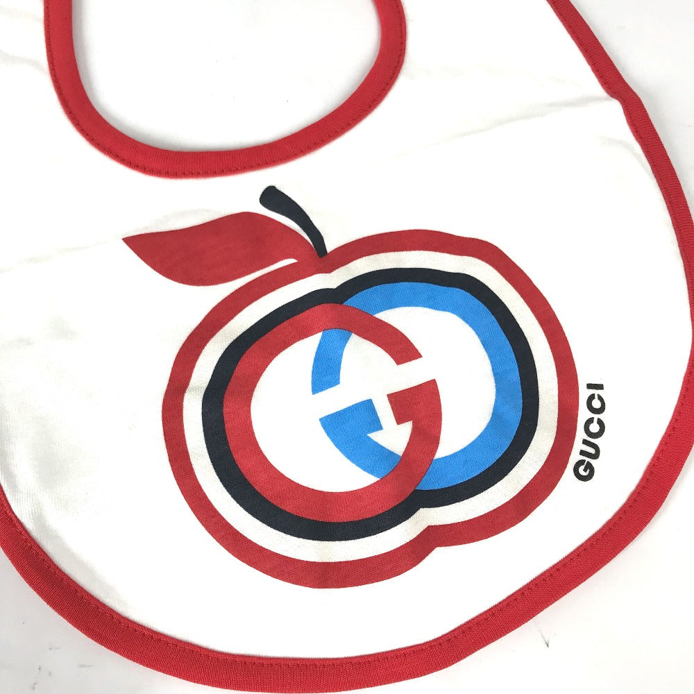 GUCCI Other fashion goods 666440 cotton white baby baby baby GG Apple Bib Bib Kids Used Authentic