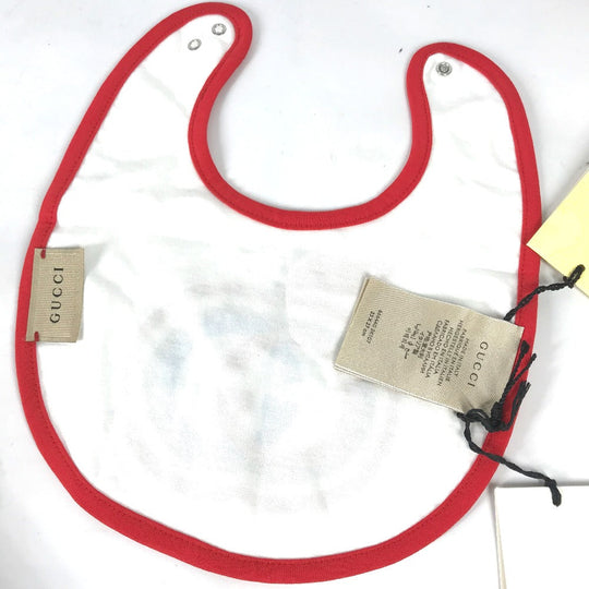 GUCCI Other fashion goods 666440 cotton white baby baby baby GG Apple Bib Bib Kids Used Authentic