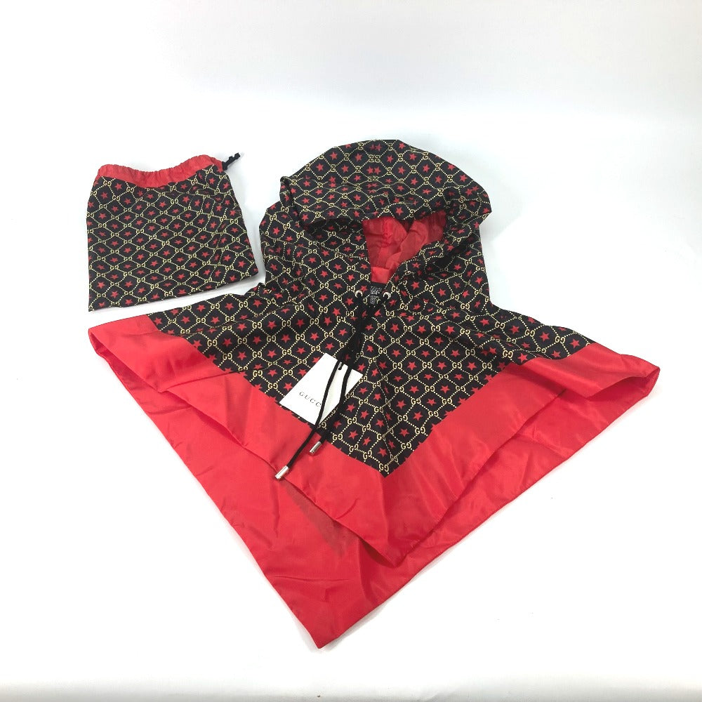 GUCCI poncho 581635 Nylon Red GG star raincoat hood Women M Used Authentic