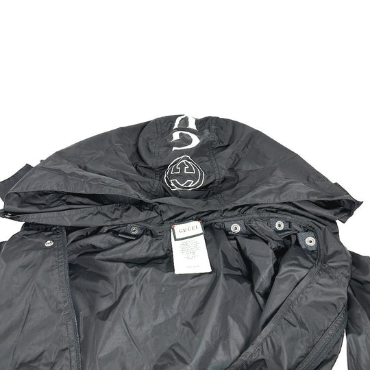 GUCCI poncho 626382 polyamide black Hoodie logo Women M Used Authentic