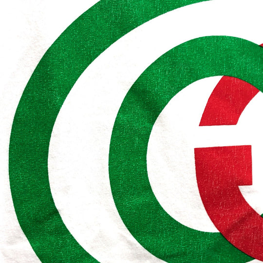 GUCCI Short sleeve T-shirt IT28SBNW4TCH cotton white Interlocking GG print mens XS Used Authentic