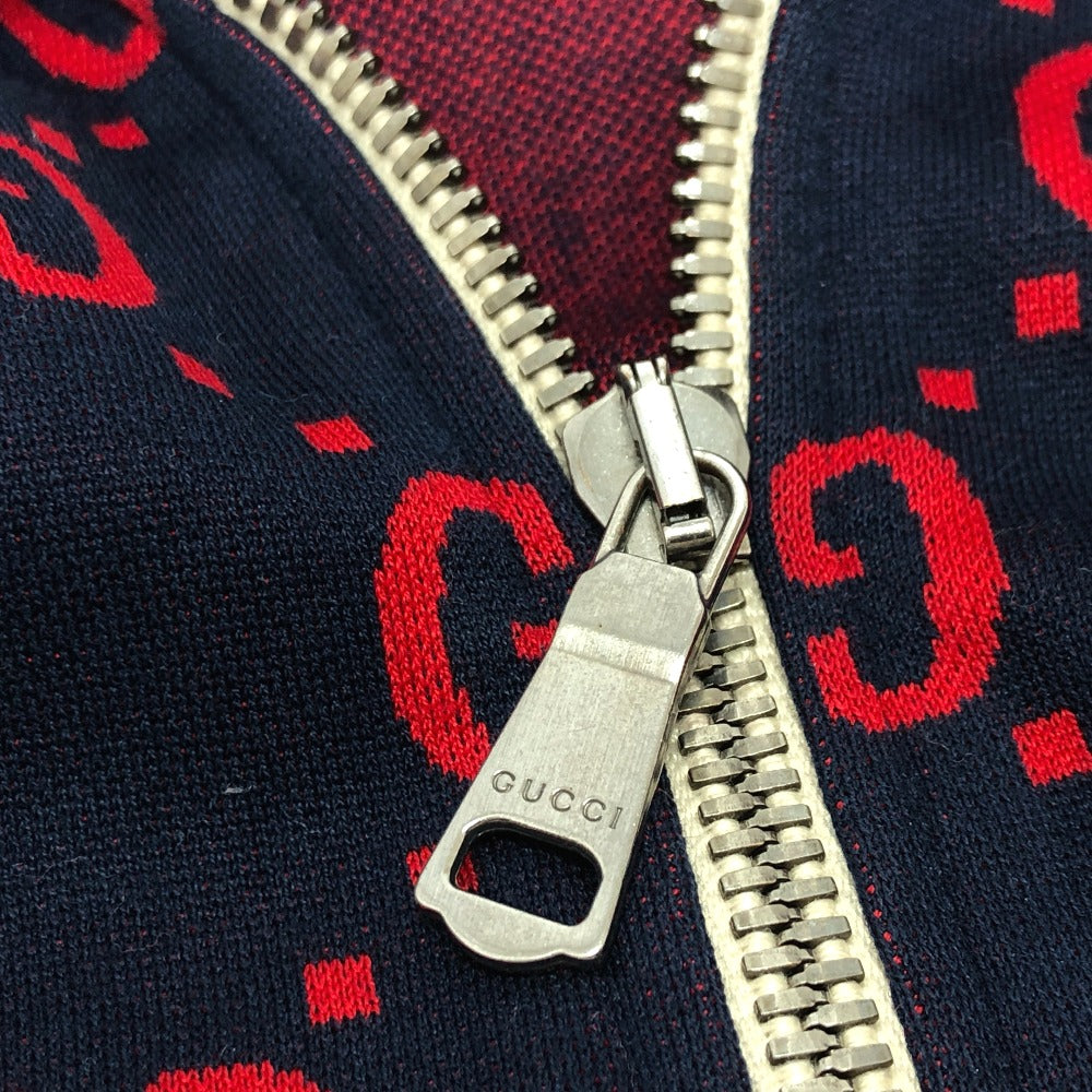 GUCCI Jacket 496919 cotton Navy GG Jacquard All-Over Print Truck Ｍ