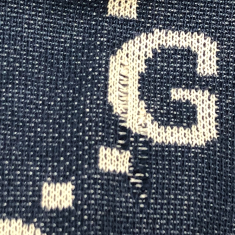 GUCCI Pants 496920 cotton Navy GG Jacquard All-Over Print Truck mens ‚l Used Authentic