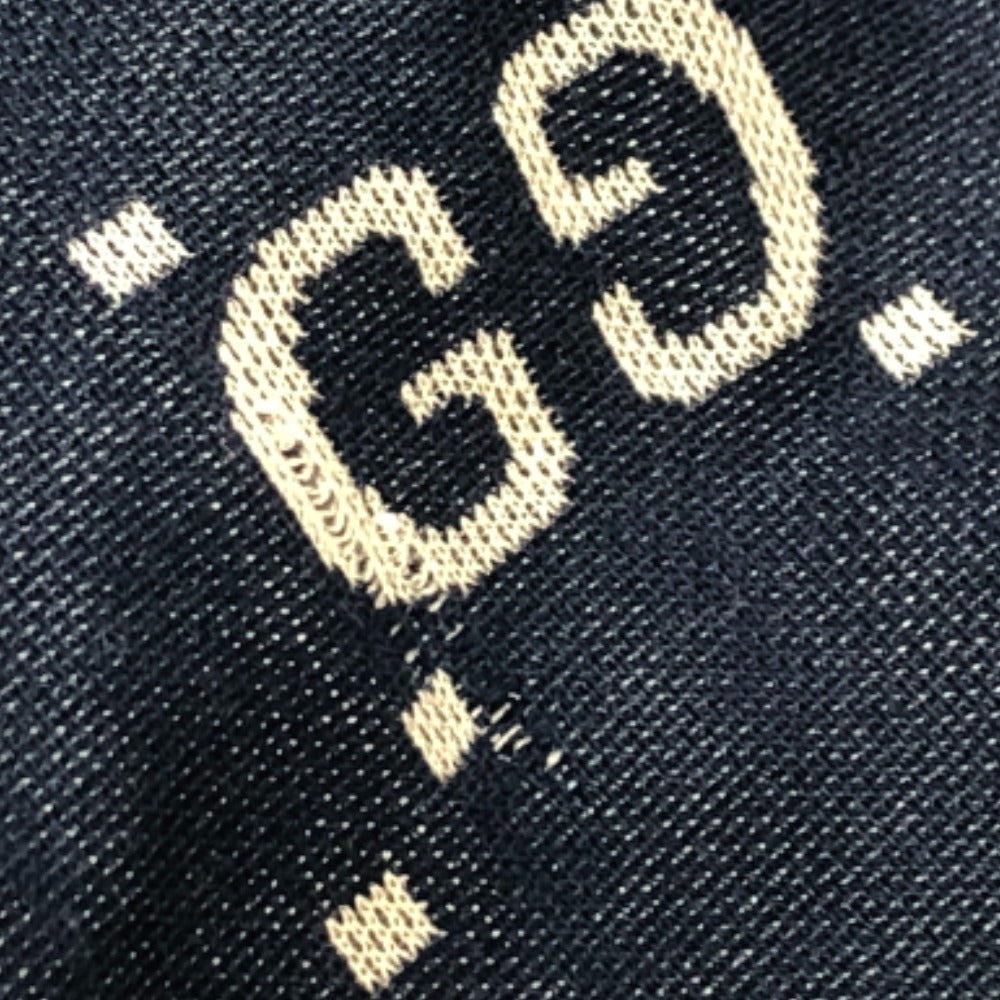 GUCCI Pants 496920 cotton Navy GG Jacquard All-Over Print Truck mens ‚l Used Authentic