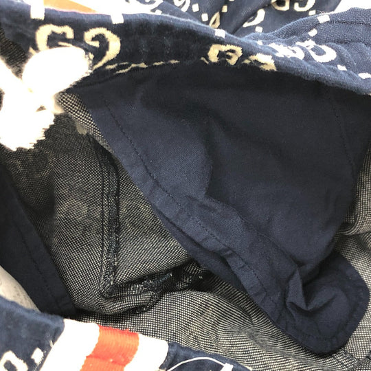 GUCCI Pants 496920 cotton Navy GG Jacquard All-Over Print Truck mens ‚l Used Authentic