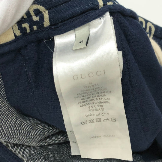 GUCCI Pants 496920 cotton Navy GG Jacquard All-Over Print Truck mens ‚l Used Authentic