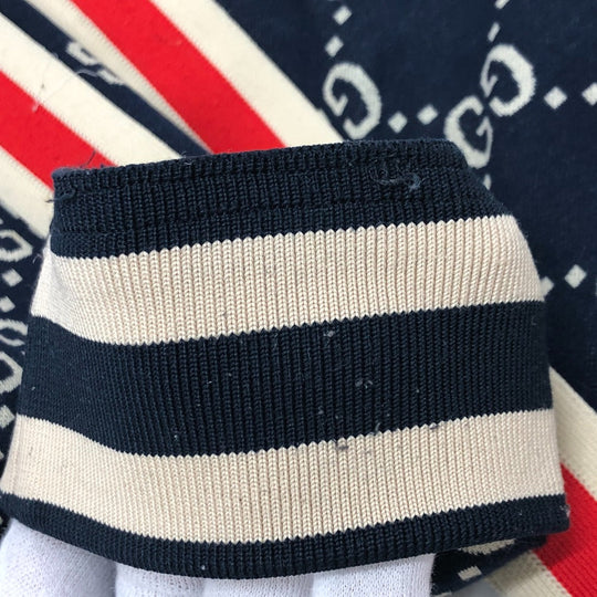 GUCCI Pants 496920 cotton Navy GG Jacquard All-Over Print Truck mens ‚l Used Authentic