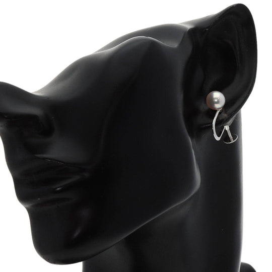 POLA Earring K14WG white Akoya pearl Pearl Women Used Authentic