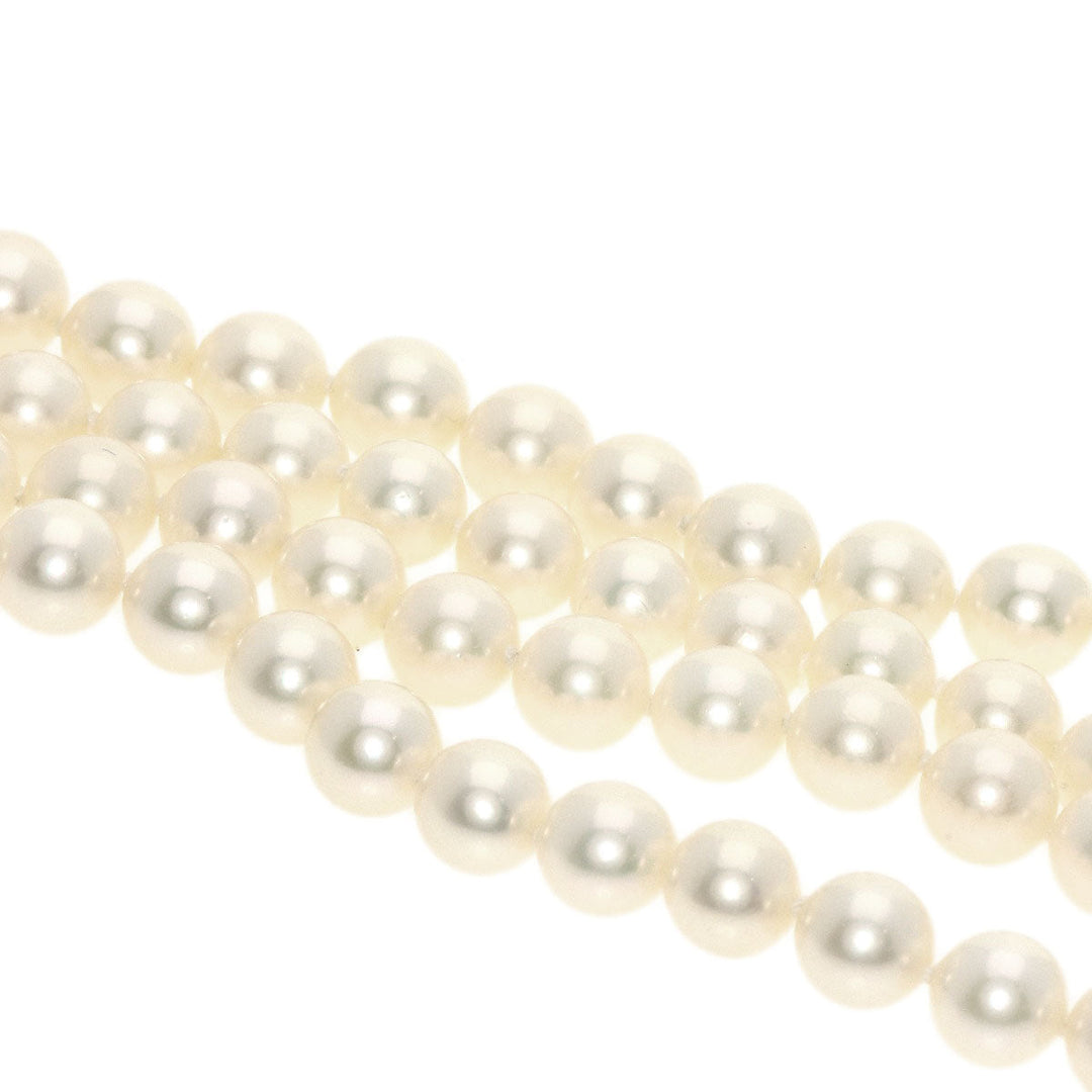 MIKIMOTO Necklace K14WG white Long Pearl Women Used Authentic