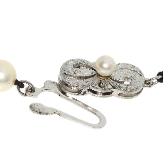 MIKIMOTO Necklace K14WG white Long Pearl Women Used Authentic