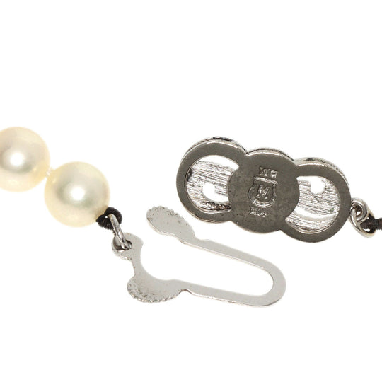 MIKIMOTO Necklace K14WG white Long Pearl Women Used Authentic