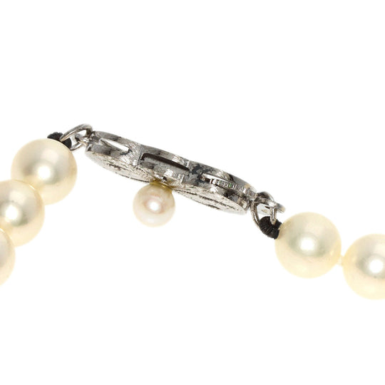 MIKIMOTO Necklace K14WG white Long Pearl Women Used Authentic
