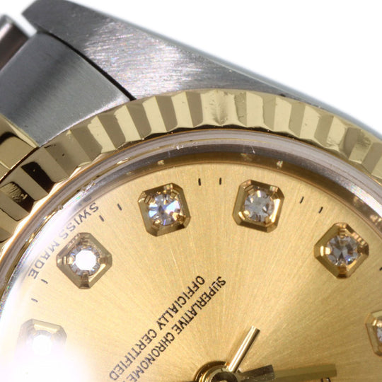 ROLEX Watches Mechanical Automatic 79173G Stainless Steel , SSxK18YG gold Datejust Champagne Gold dial Women Used Authentic