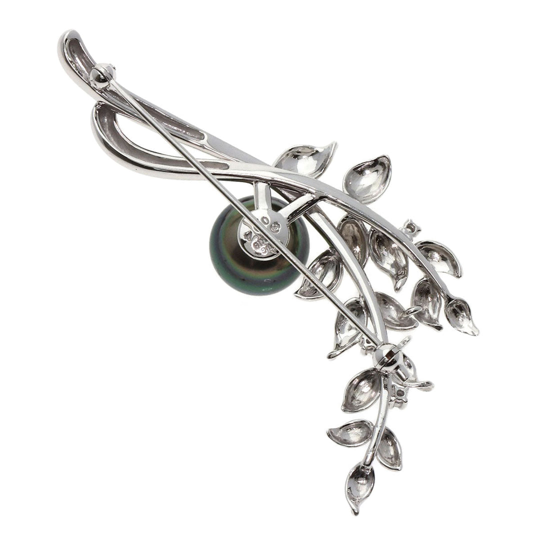 TASAKI Brooch K18WG Silver Pearl pearl diamond