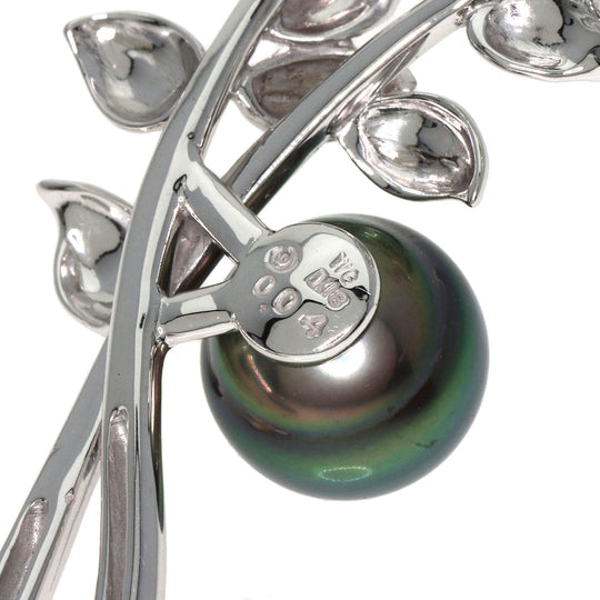 TASAKI Brooch K18WG Silver Pearl pearl diamond
