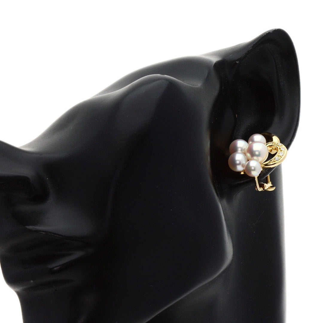 TASAKI Earring 18K Yellow Gold gold Akoya Pearl Diamond Women Used Authentic