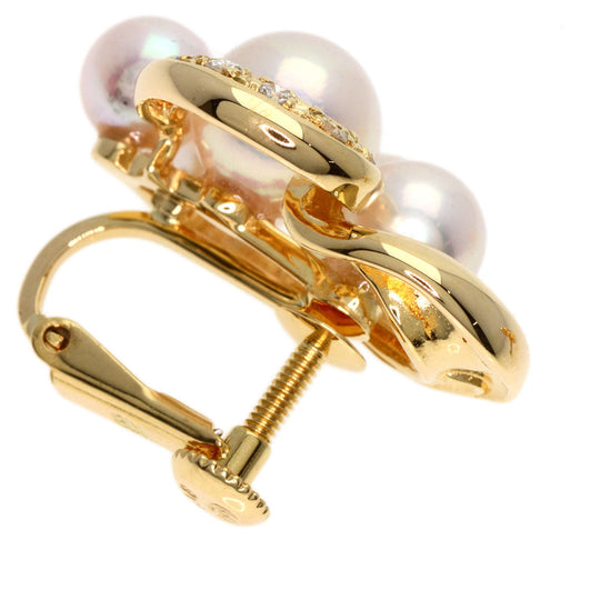 TASAKI Earring 18K Yellow Gold gold Akoya Pearl Diamond Women Used Authentic