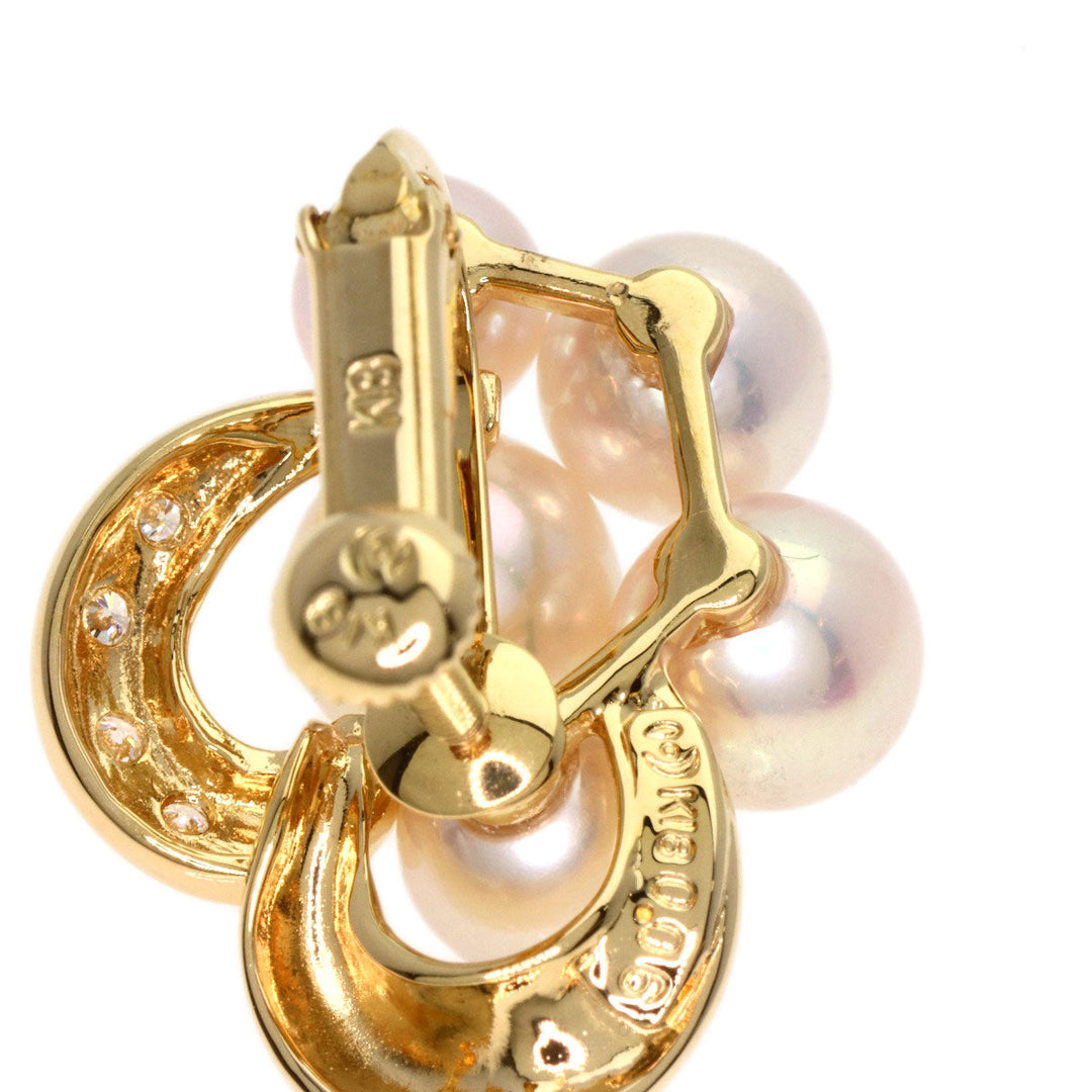 TASAKI Earring 18K Yellow Gold gold Akoya Pearl Diamond Women Used Authentic