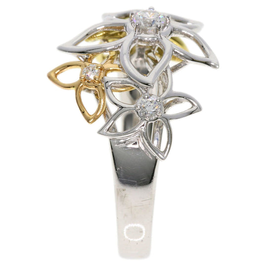 TASAKI Ring K18YG , K18PG , K18WG Silver Diamond flower motif Women Used Authentic