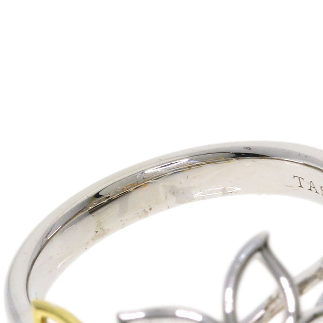 TASAKI Ring K18YG , K18PG , K18WG Silver Diamond flower motif Women Used Authentic