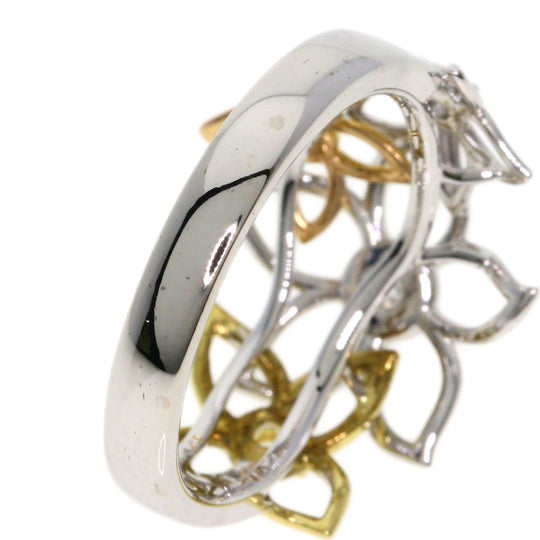 TASAKI Ring K18YG , K18PG , K18WG Silver Diamond flower motif Women Used Authentic