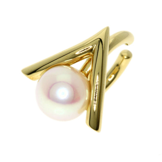 TASAKI Earring 18K Yellow Gold gold Single ear cuff Akoya pearl Danger Claw Women Used Authentic