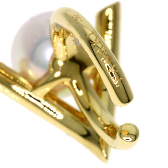 TASAKI Earring 18K Yellow Gold gold Single ear cuff Akoya pearl Danger Claw Women Used Authentic