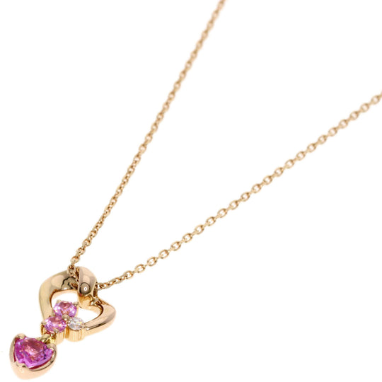 4℃ Necklace 18K Pink Gold gold Pink sapphire diamond