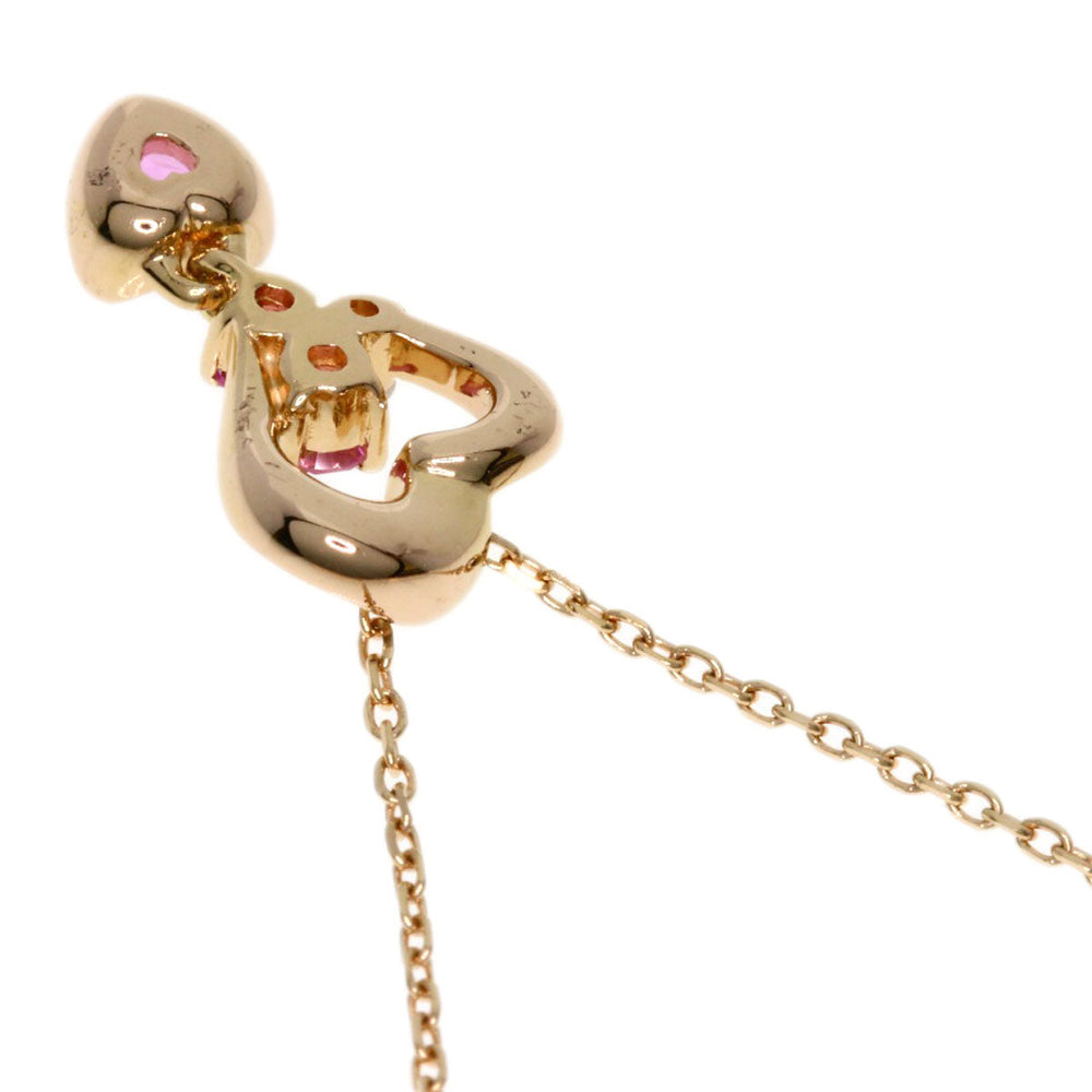 4℃ Necklace 18K Pink Gold gold Pink sapphire diamond Women Used Authentic