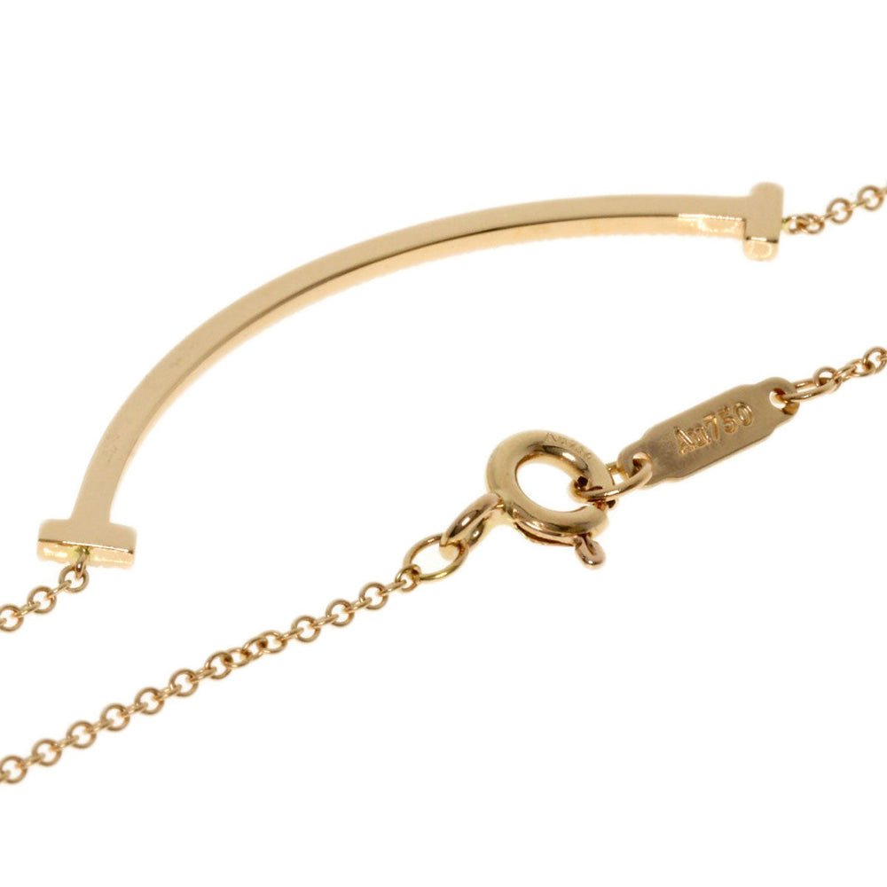 TIFFANY&Co. Necklace 18K Pink Gold gold T Smile Small Diamond