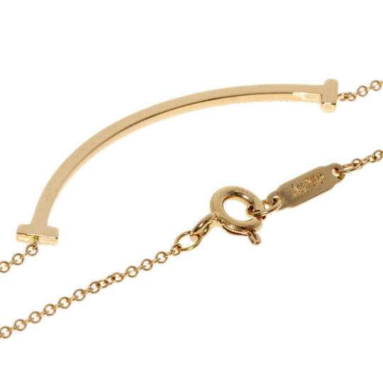 TIFFANY&Co. Necklace 18K Pink Gold gold T Smile Small Diamond