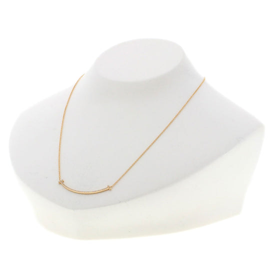 TIFFANY&Co. Necklace 18K Pink Gold gold T Smile Small Diamond