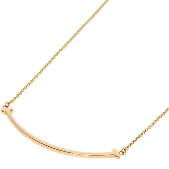 TIFFANY&Co. Necklace 18K Pink Gold gold T smile small