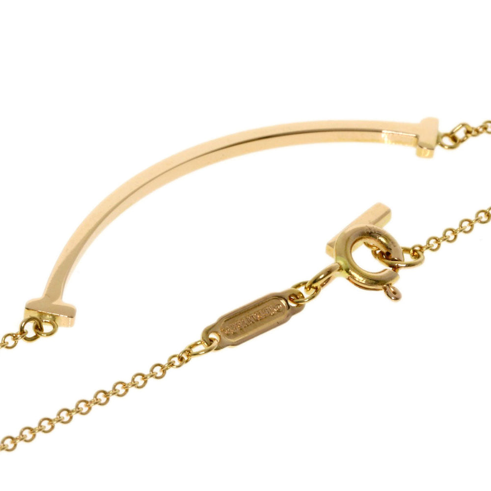 TIFFANY&Co. Necklace 18K Pink Gold gold T smile small