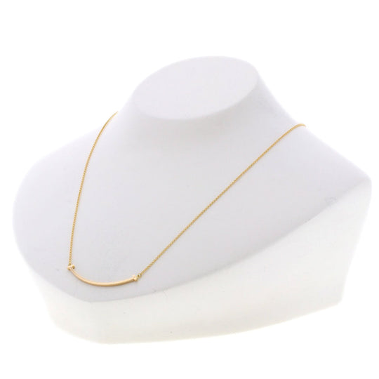 TIFFANY&Co. Necklace 18K Pink Gold gold T smile small