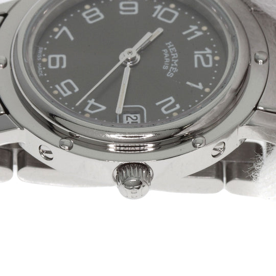 HERMES Watches Quartz CL4.210 Stainless Steel , Stainless Steel Silver Clipper gray dial Women Used Authentic