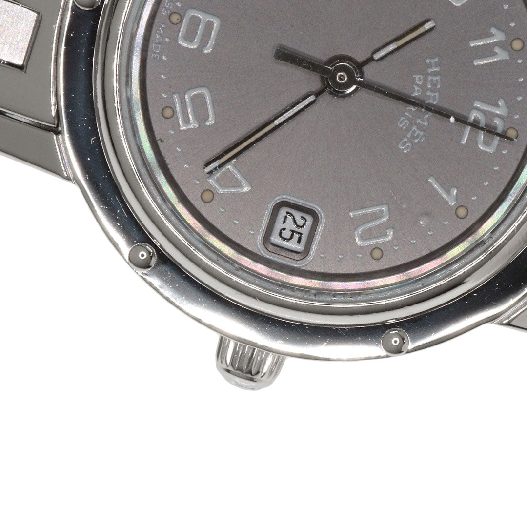 HERMES Watches Quartz CL4.210 Stainless Steel , Stainless Steel Silver Clipper gray dial Women Used Authentic