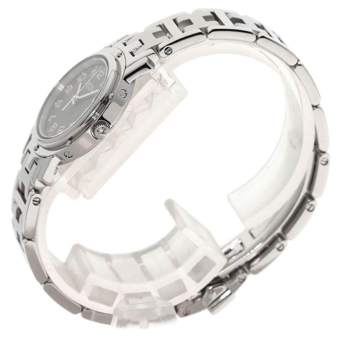HERMES Watches Quartz CL4.210 Stainless Steel , Stainless Steel Silver Clipper gray dial Women Used Authentic