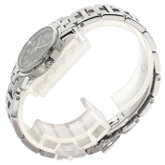 HERMES Watches Quartz CL4.210 Stainless Steel , Stainless Steel Silver Clipper gray dial Women Used Authentic