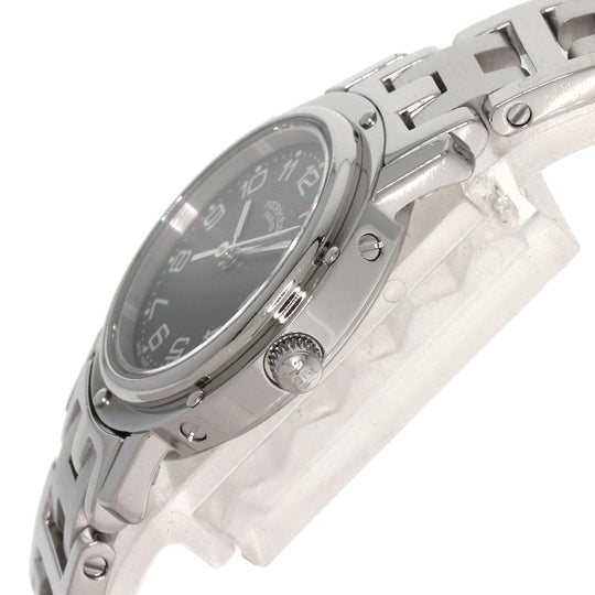 HERMES Watches Quartz CL4.210 Stainless Steel , Stainless Steel Silver Clipper gray dial Women Used Authentic