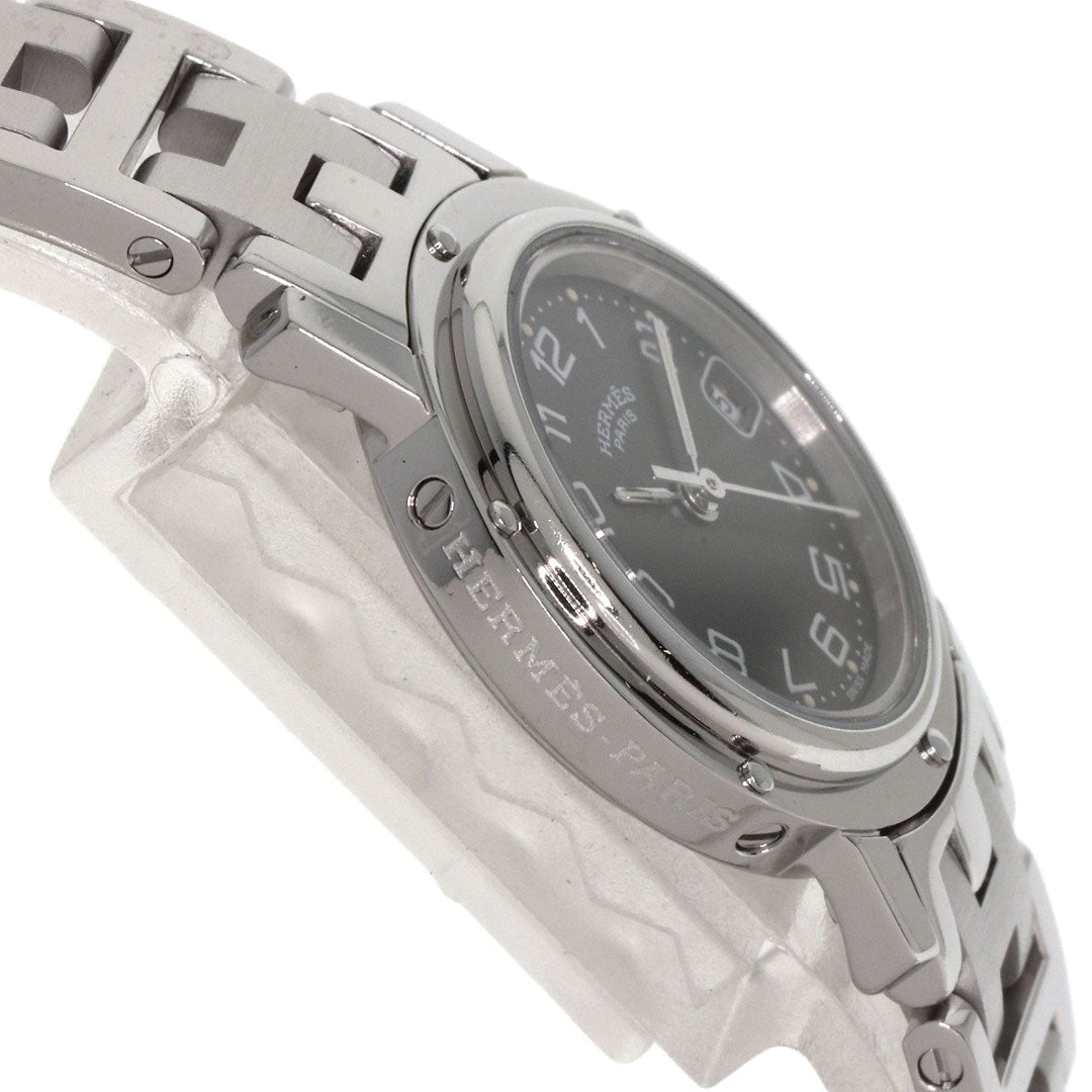 HERMES Watches Quartz CL4.210 Stainless Steel , Stainless Steel Silver Clipper gray dial Women Used Authentic